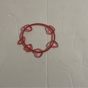 Dark Pink Hearts Kids Plastic Bracelet One Size